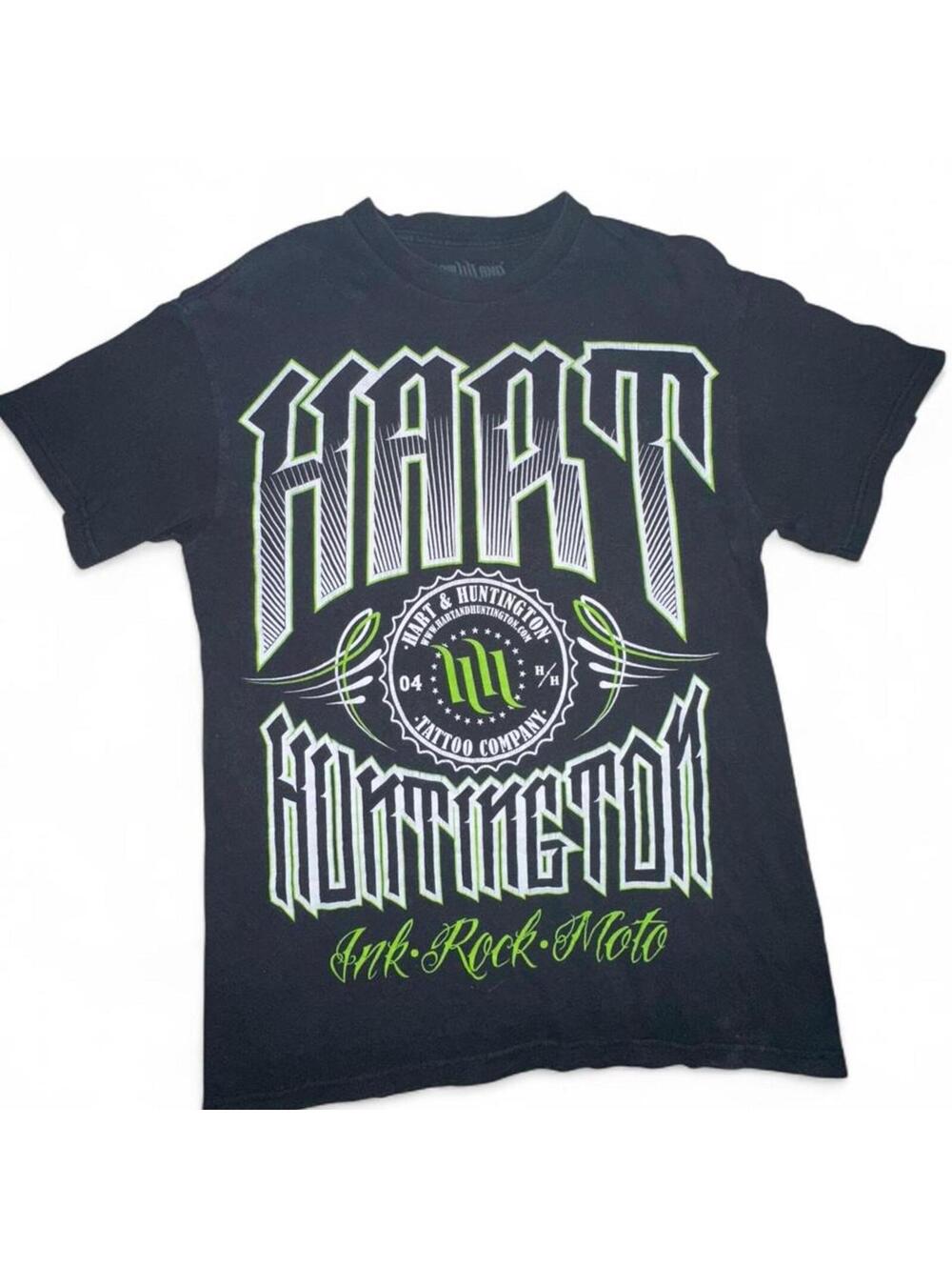 Y2K Hart & Huntington Ink Rock Moto Tee – Tattoo Culture Graphic Shirt Med
